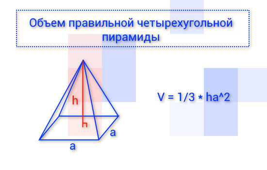 Объем правильной четырехугольной пирамиды калькулятор онлайн